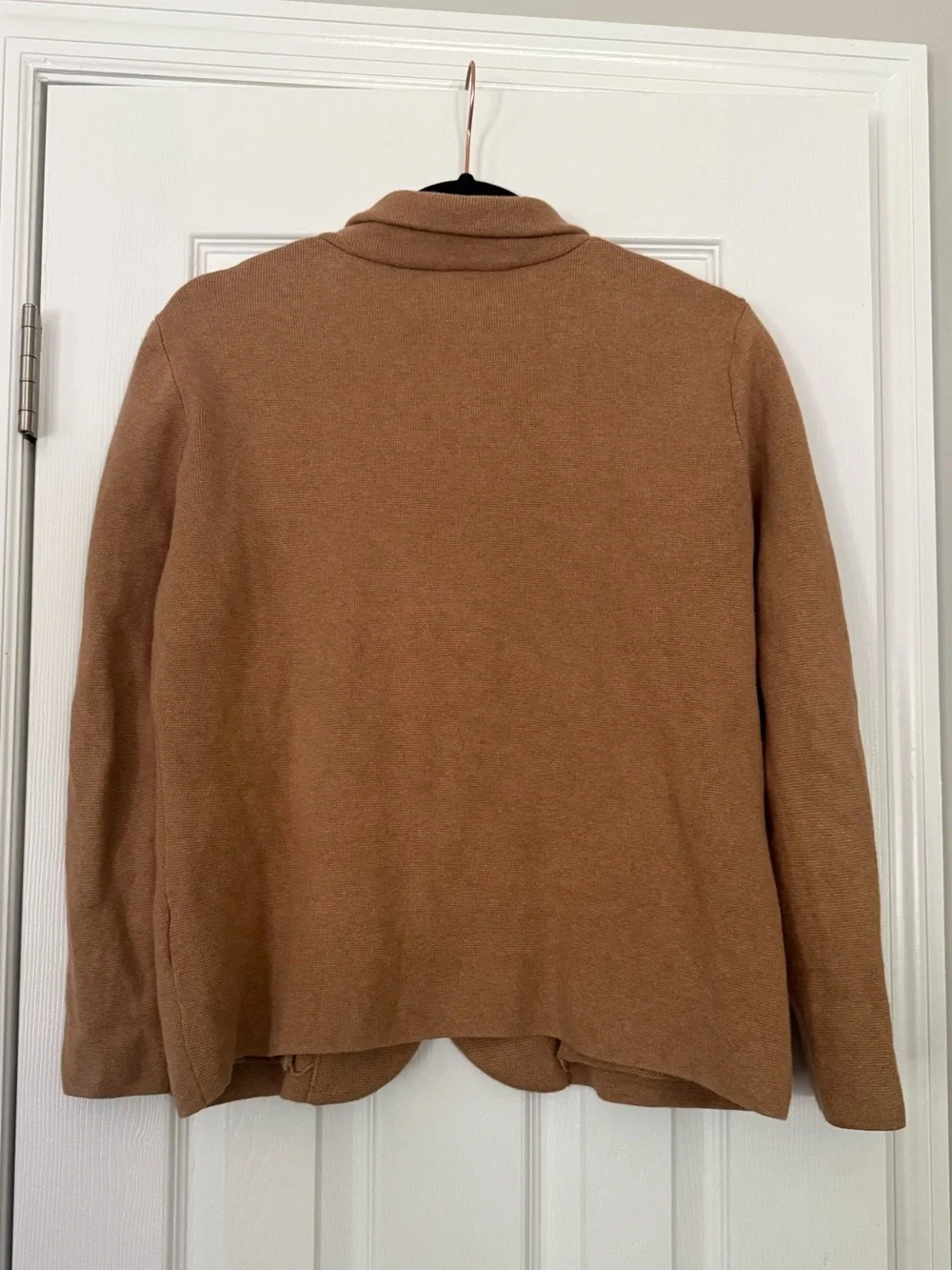 J.Crew Petite Small Camel Cotton Sweater Blazer Knit Jacket One Button